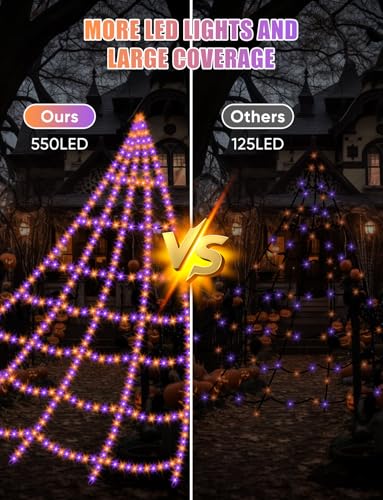Halloween Decorations Lights with 4ft Spider, 8 Modes, Waterproof R16620