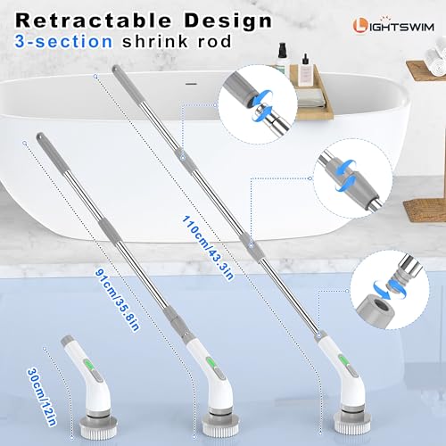 Electric Spin Scrubber 7 in 1 Dual Speed with Extension Arm I298585