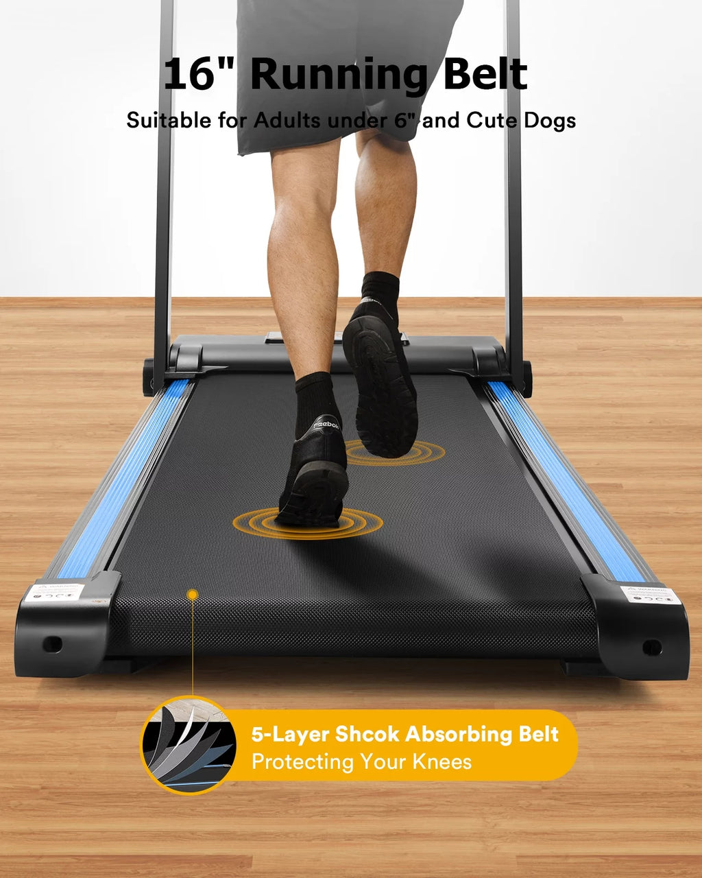 Folding Treadmill 2.25HP Portable Compact with 12 HIIT Modes A840004