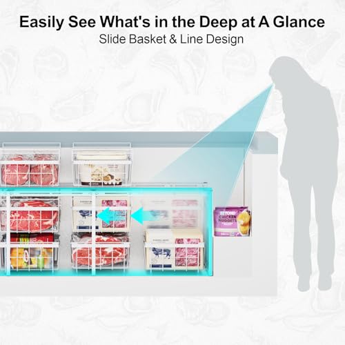Expandable Chest Freezer Organizer Baskets, 2 Pack V791928