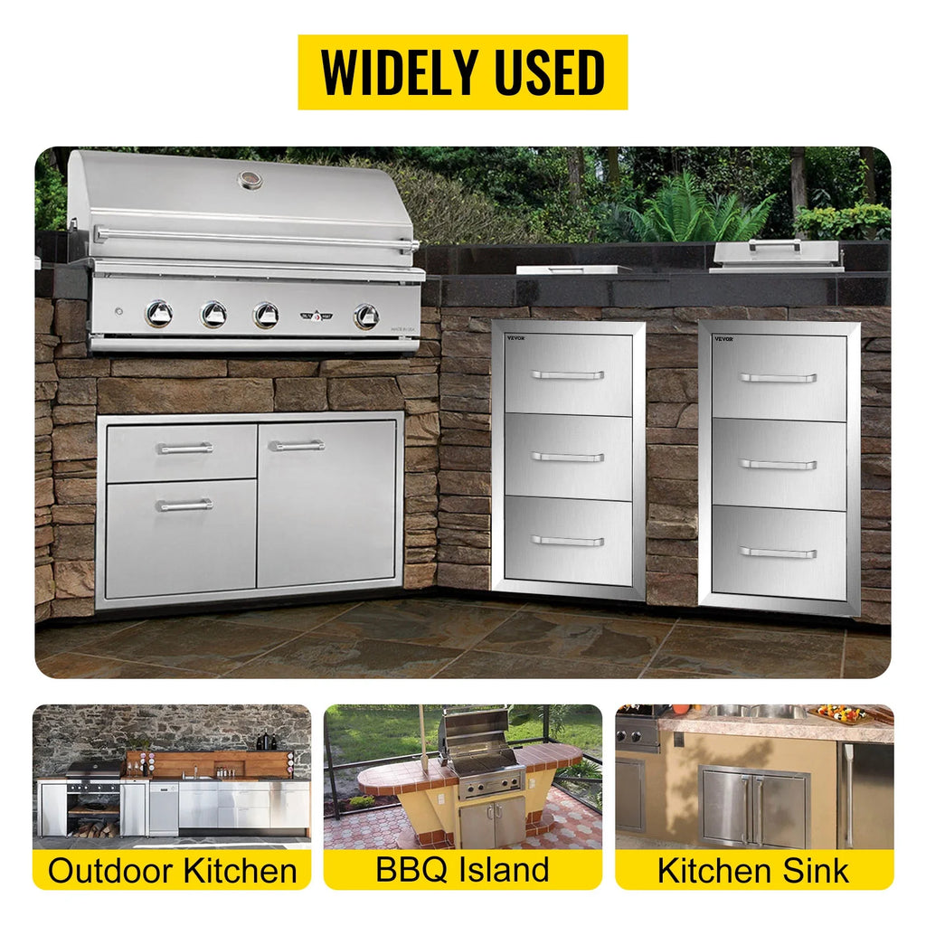 Outdoor Kitchen Drawers 16" W x 28.5" H x 20.5" D Q260