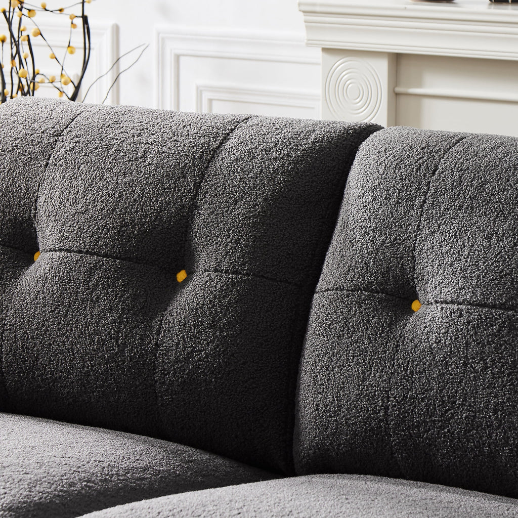 Gray Modular Sectional Sofa with Chaise and Ottomans L859805