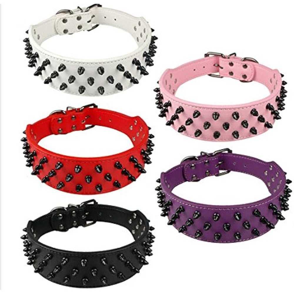 Black Spiked Studded Dog Collar A586242