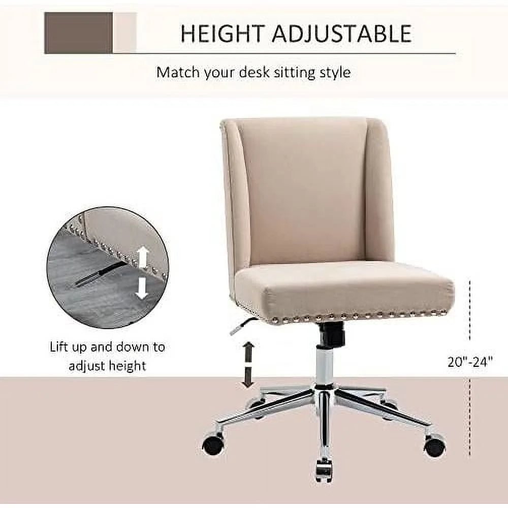 Beige Task Chair with Tilt and Adjustable Height S693