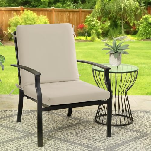 High Back Outdoor Chair Cushions 44''x20'' Waterproof Burgundy Z689