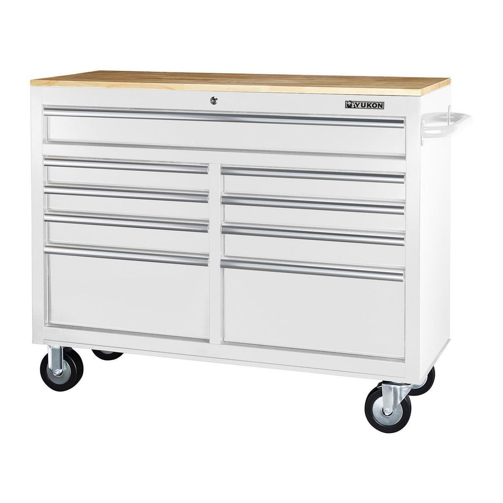 Black 9-Drawer Mobile Storage Cabinet with Solid Wood Top F272096