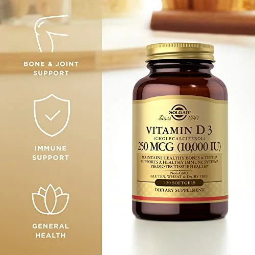 Vitamin D3 250 MCG (10,000 IU) 120 Softgels X691237
