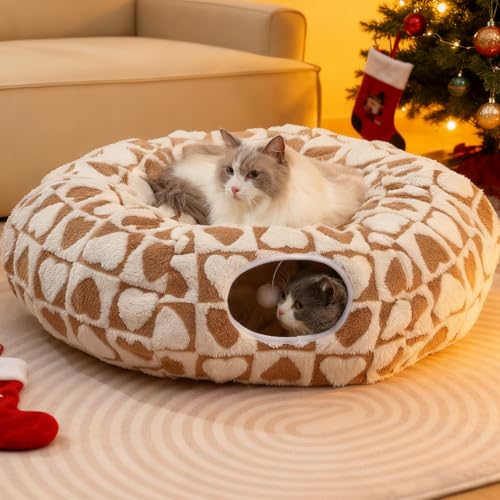 Cat Tunnel Bed with Plush Cushion N275098