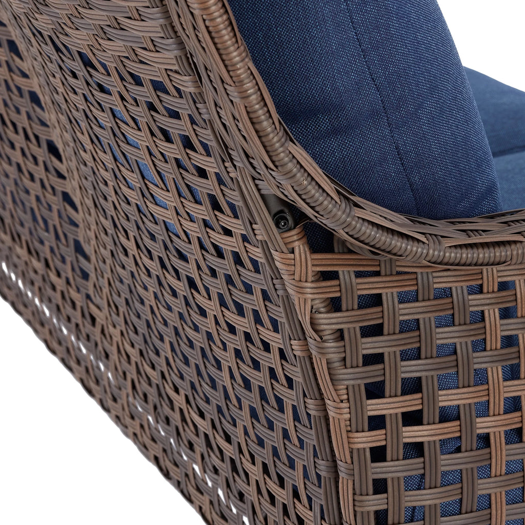 Blue Wicker Outdoor Sofa Q782