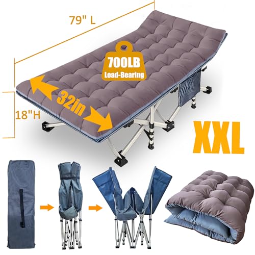 Oversize Camping Cot with Mattress and Carry Bag M803