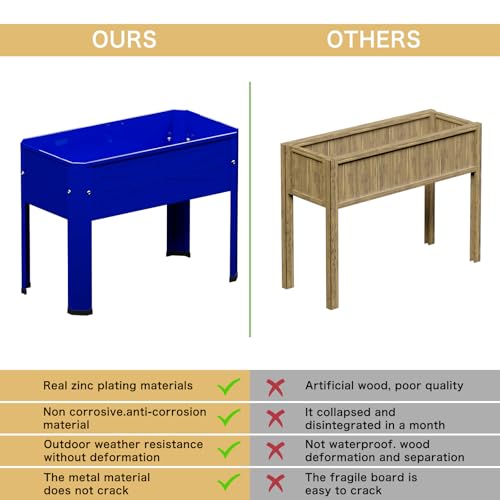 Raised Metal Garden Bed with Tall Legs Y265