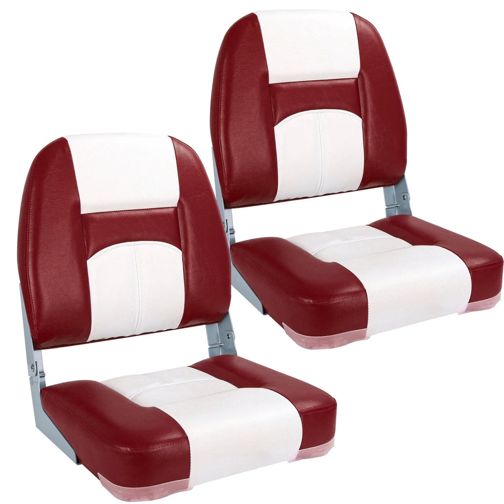 White/Charcoal Low Back Folding Boat Seat, 2 Seats H158632