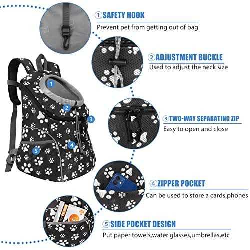 Dog Backpack Carrier Pet Carrier for Small Medium Dogs Travel Bag Breathable Adjustable with Safety Reflective Strips E508423
