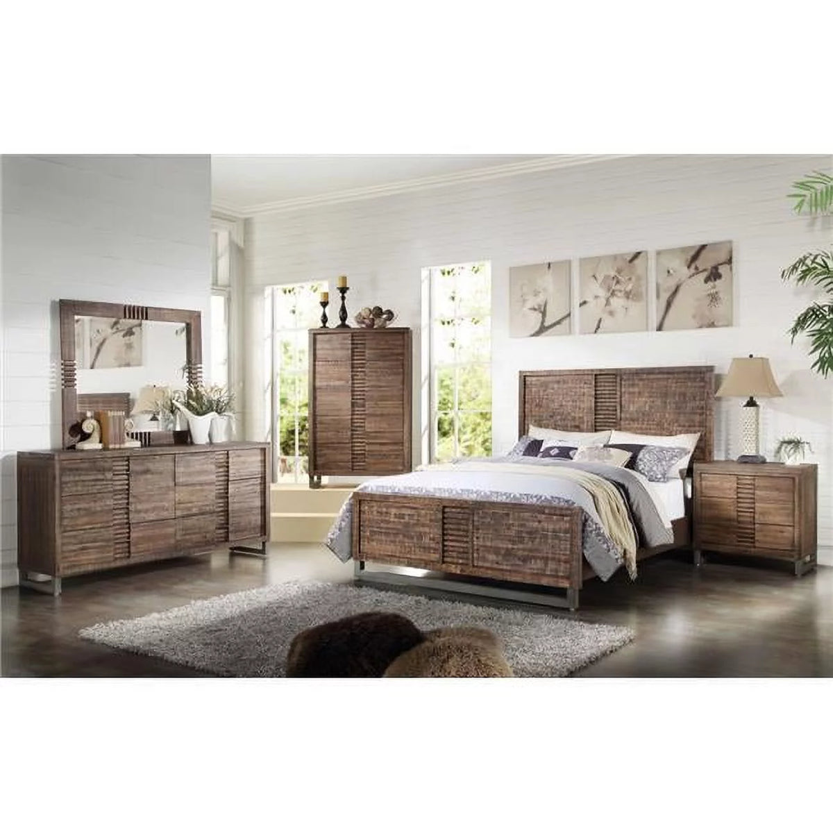 Acacia Wood Reclaimed Oak Chest E752