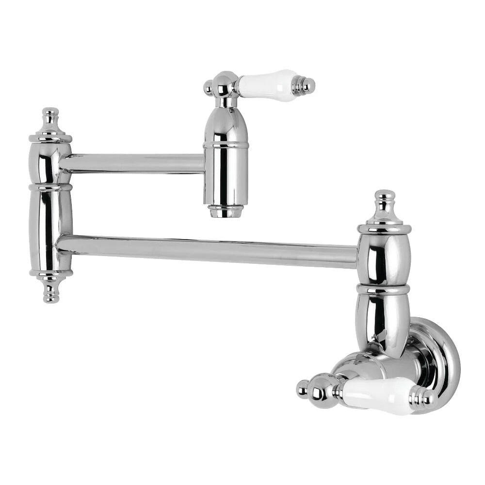 Two-Handle Wall Mounted Pot Filler Faucet In Polished Chrome M269