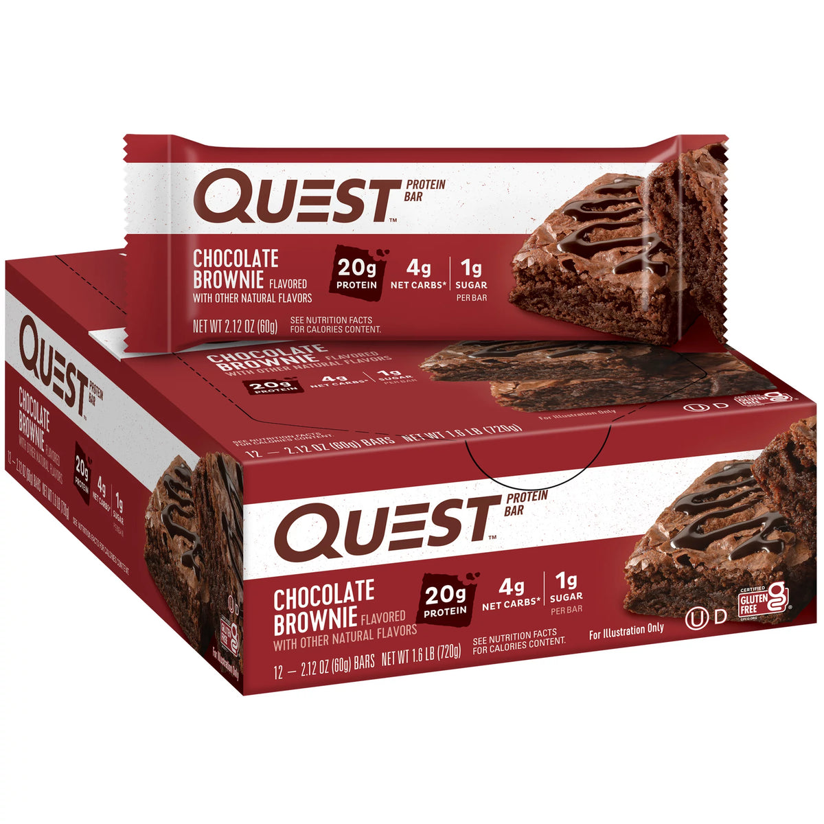 Chocolate Brownie 20g Protein Bar 12 Ct U136098