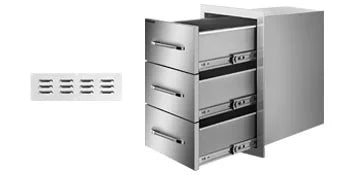 Outdoor Kitchen Drawers 16" W x 28.5" H x 20.5" D Q260