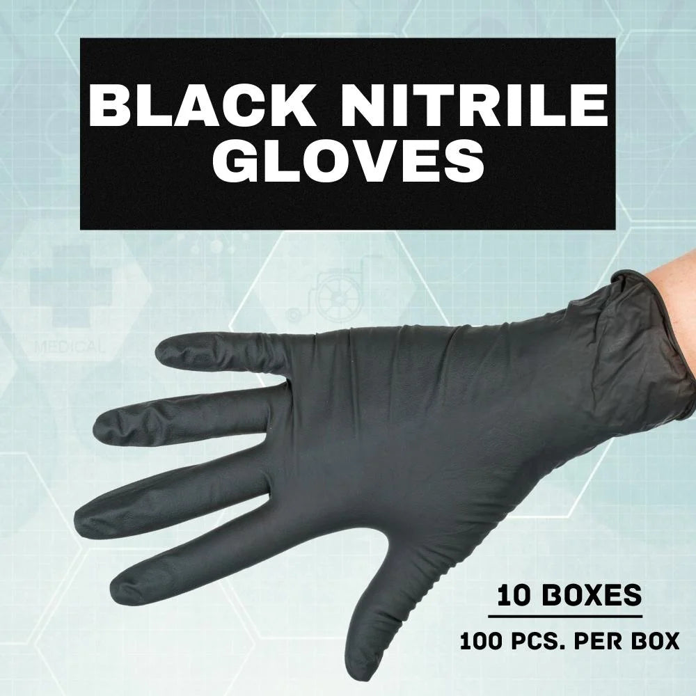 Black Nitrile Exam Gloves Medium 1000 Count T454