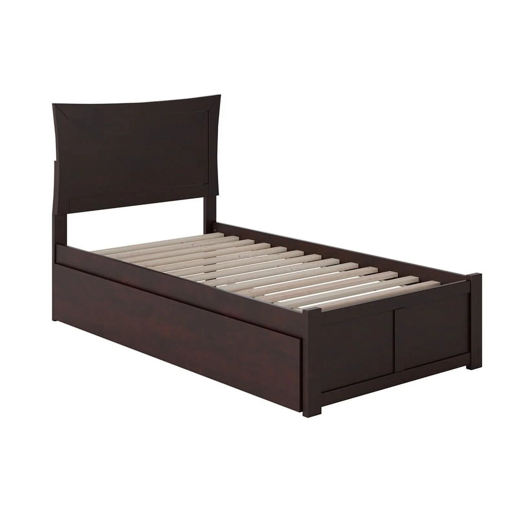 Solid Wood Twin Trundle Platform Bed in Espresso T188771