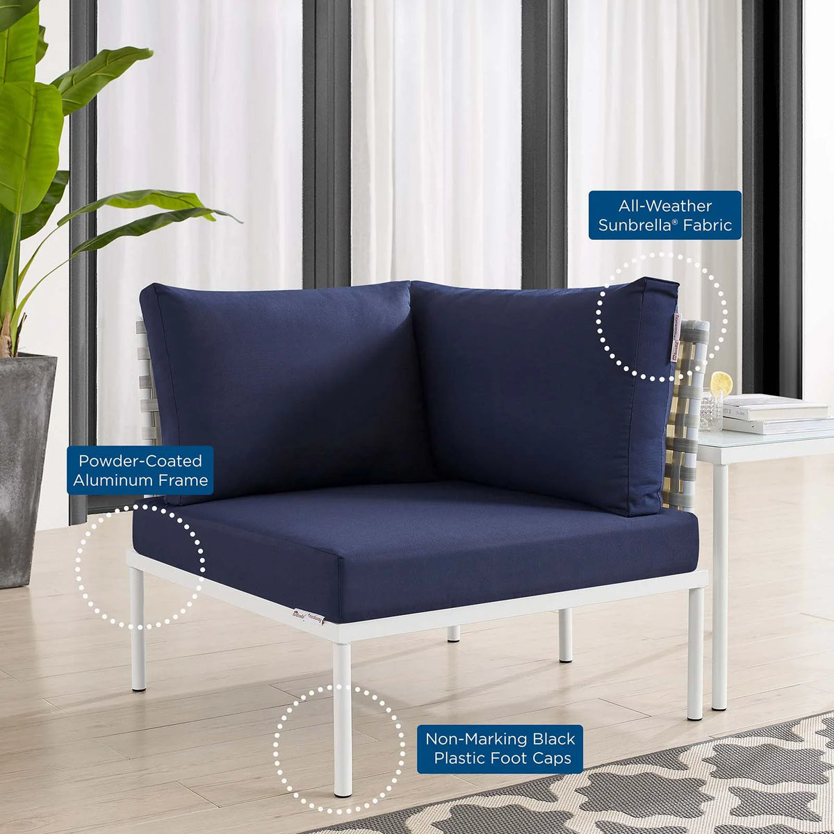 Outdoor Patio Aluminum Corner Chair Y50333