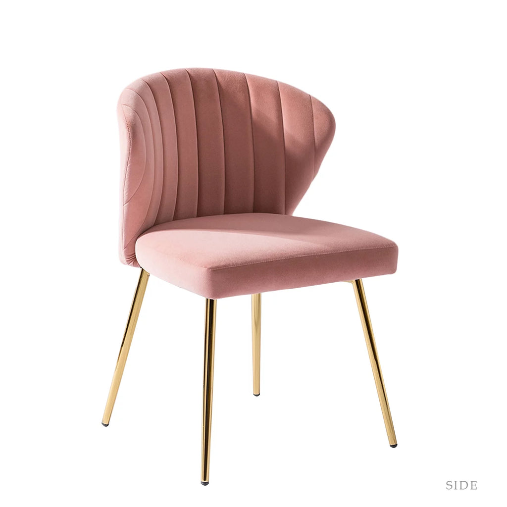 Pink Velvet Upholstered Accent Side Chair S7015