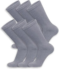 6 Pairs Cotton Diabetic Crew Socks Gray J37042