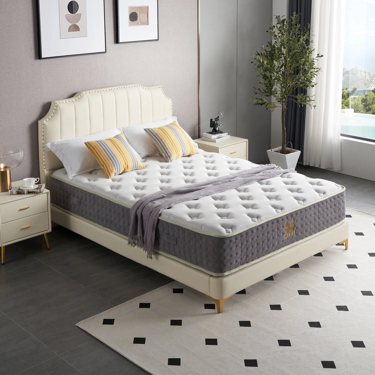 12 Inch Medium-Firm Hybrid Mattress with Cooling Gel Memory Foam C9358