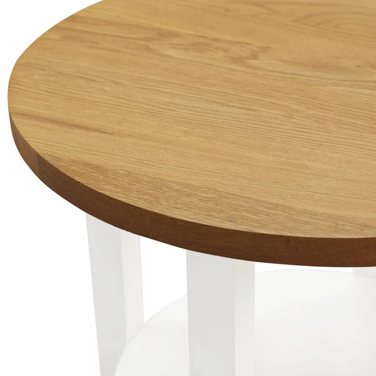 Oak Wood Side Table with Storage Shelf P837