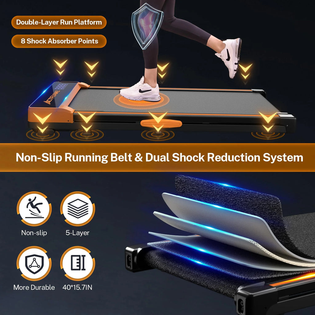 Incline Walking Pad Treadmill with LED Display and Remote Control, Black V906