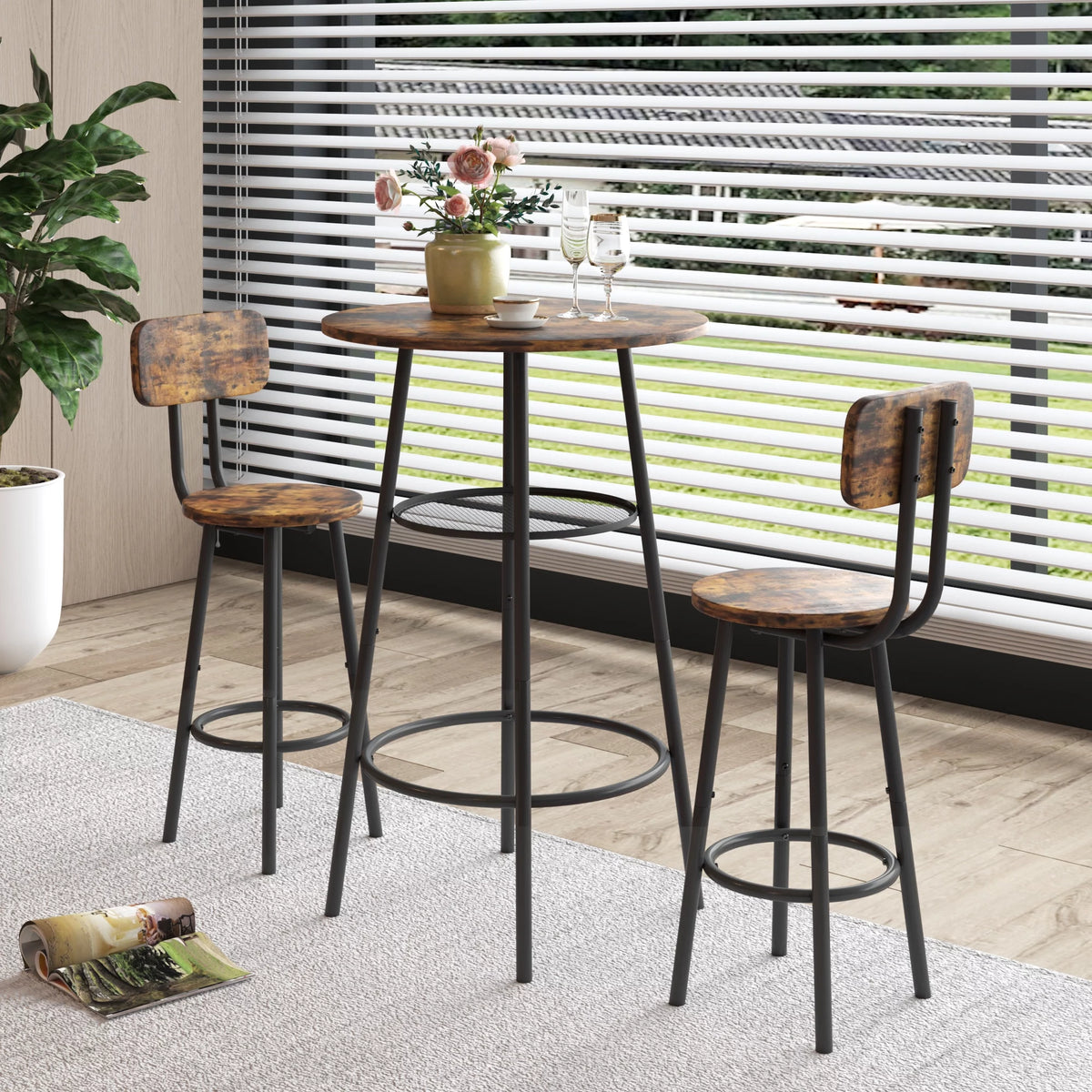 Bar Table with 2 Bar Stools A571028