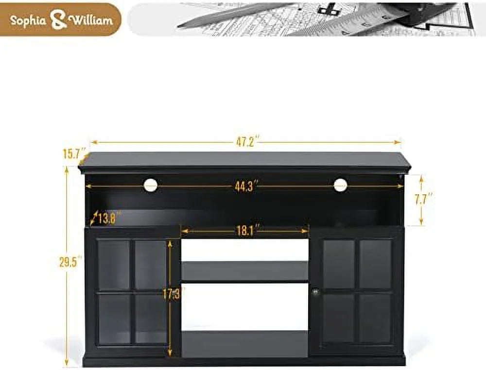 White Electric Fireplace TV Stand with 18" Insert S345