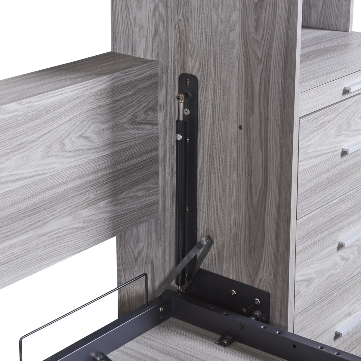 Twin Size Murphy Bed with Wardrobe and Drawers Y959