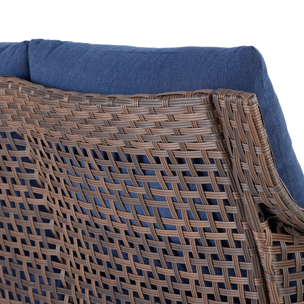 Blue Wicker Outdoor Sofa Q782