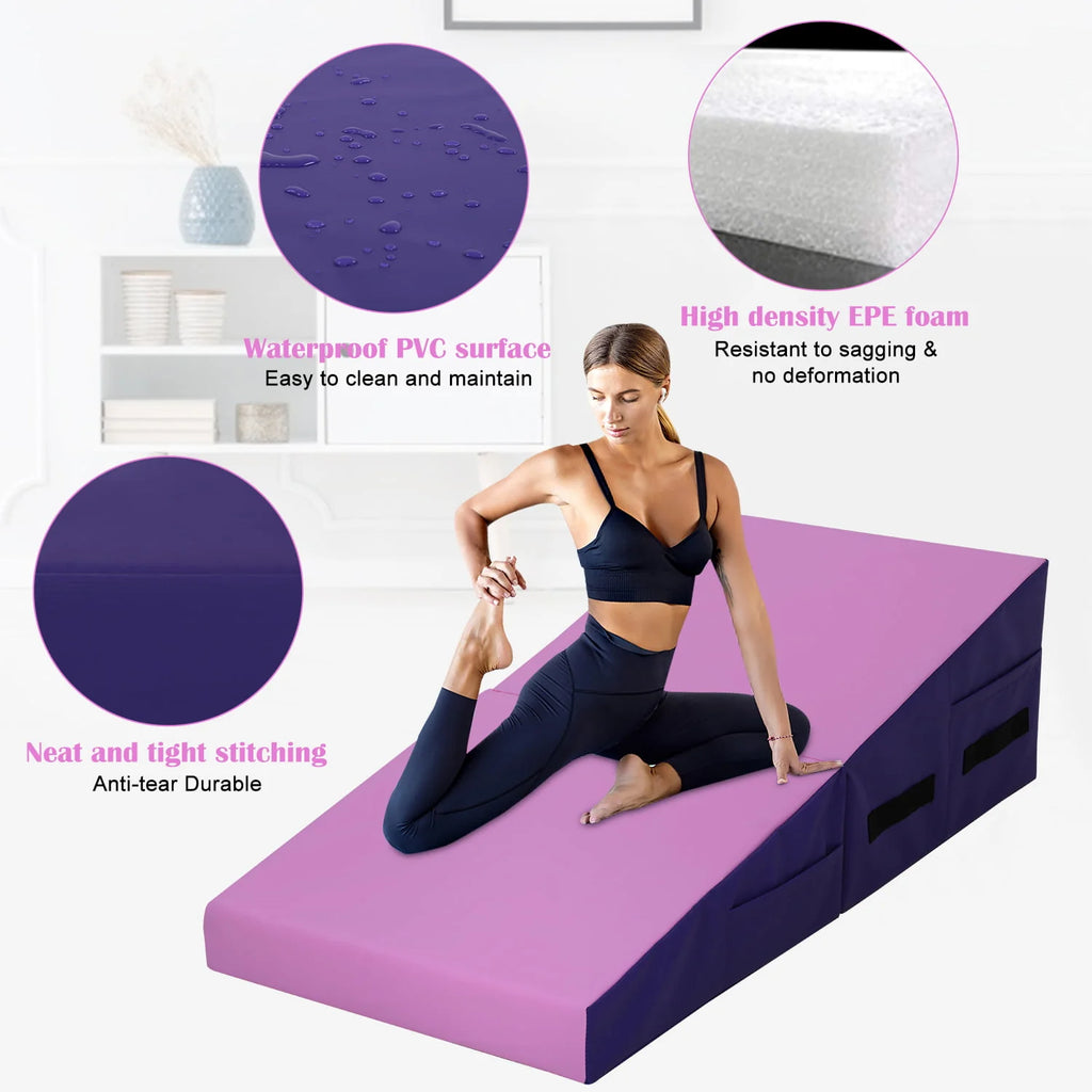 48x24 inch Foldable Incline Gymnastics Mat with Handle J9188