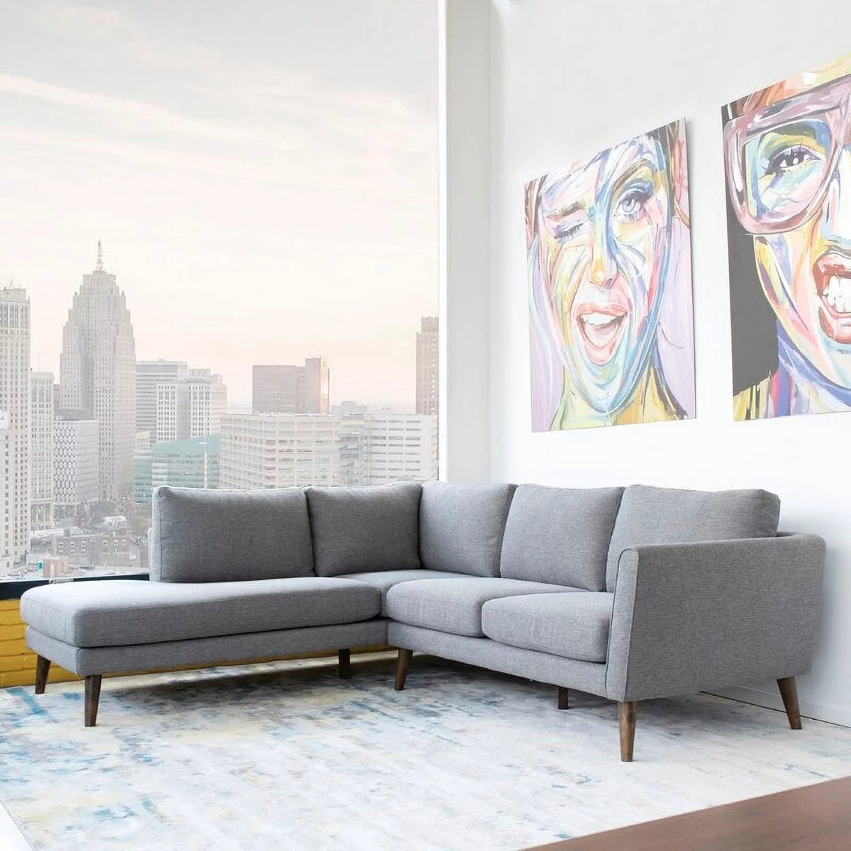 Light Gray Sectional Sofa Left Chaise Z5050