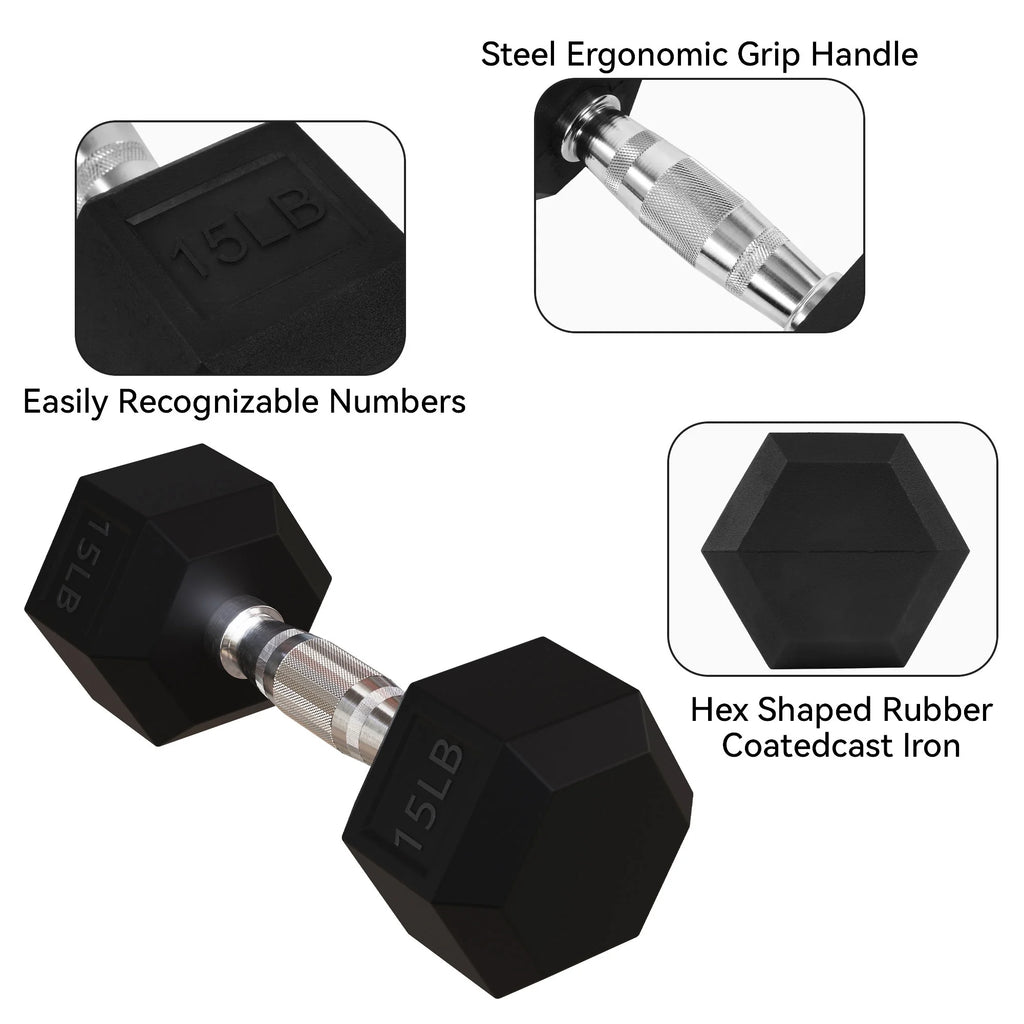 5, 8, and 10 Pound Dumbbell Pairs with Metal Rack D115889