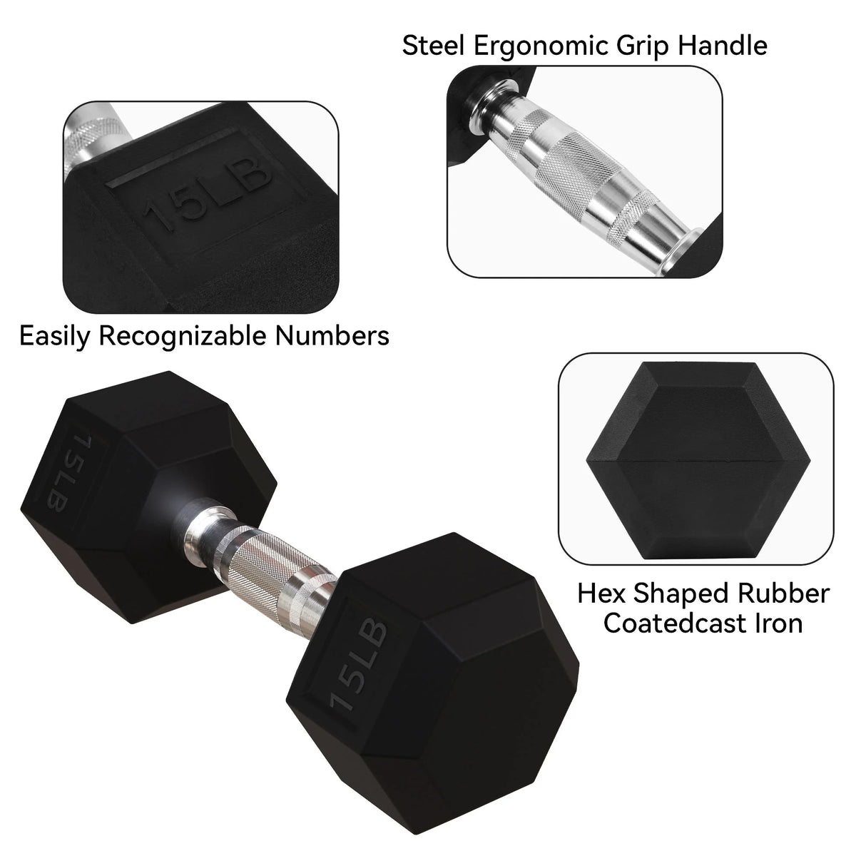 5, 8, and 10 Pound Dumbbell Pairs with Metal Rack D115889