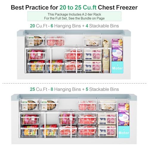 Expandable Chest Freezer Organizer Baskets, 2 Pack V791928
