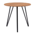 Black Iron Leg Dining Table with Brown Wood Grain Top B572357