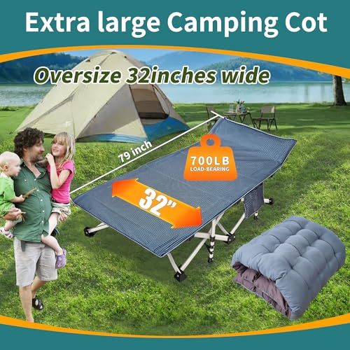 Oversize Camping Cot with Mattress and Carry Bag M803