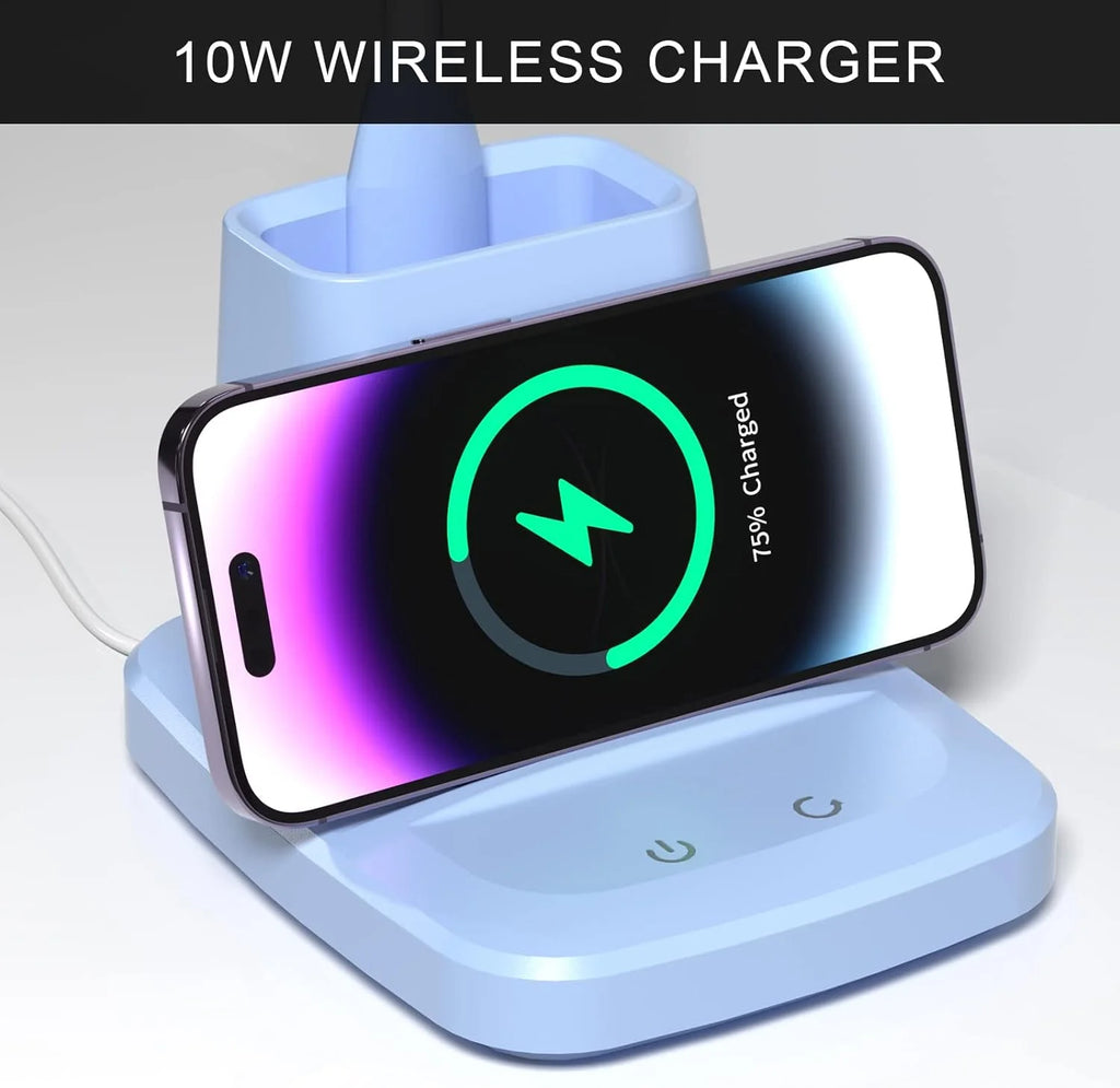 LED Desk Lamp with Wireless Charger Pen Holder C716629