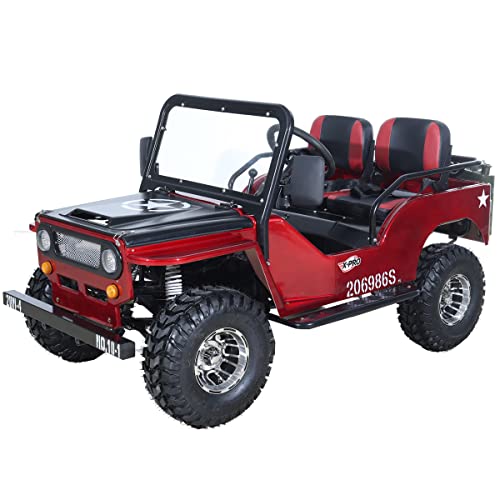 125cc Go Kart with 3-Speed Semi-Automatic Transmission and Reverse, 18" Aluminium Rim Wheels, Red Y129805