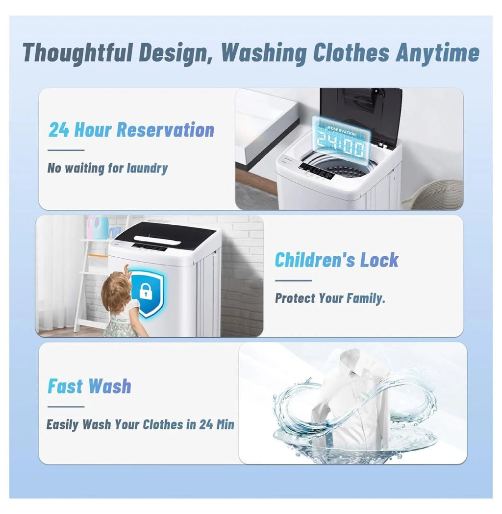 1.34 Cu.Ft Full Automatic Washer and Dryer Combo with Drain Pump M92936