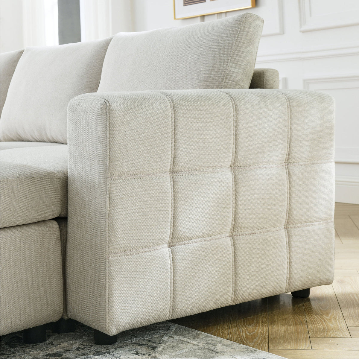 Upholstered Modular Sofa 4-Seater T3785