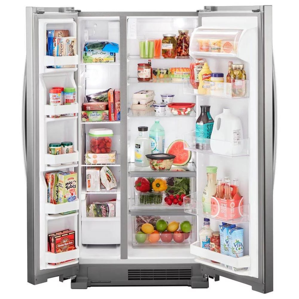 Side by Side Freestanding Refrigerator White S482