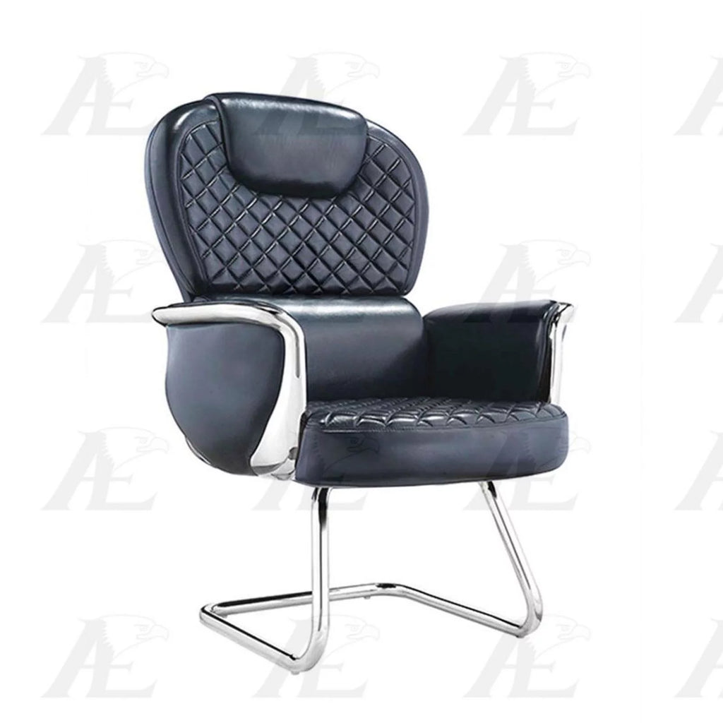 Black Full Italian Leather Conference Chair B80572