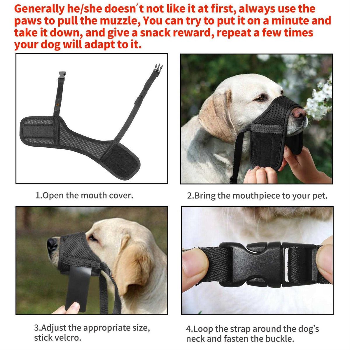 Soft Nylon Adjustable Dog Muzzle V171262