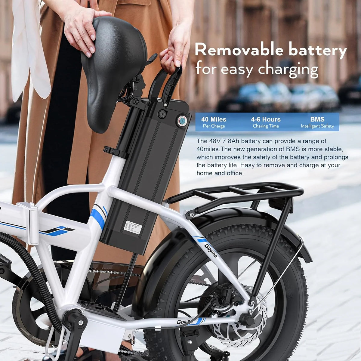 350W Fat Tire Folding Electric Bike A520