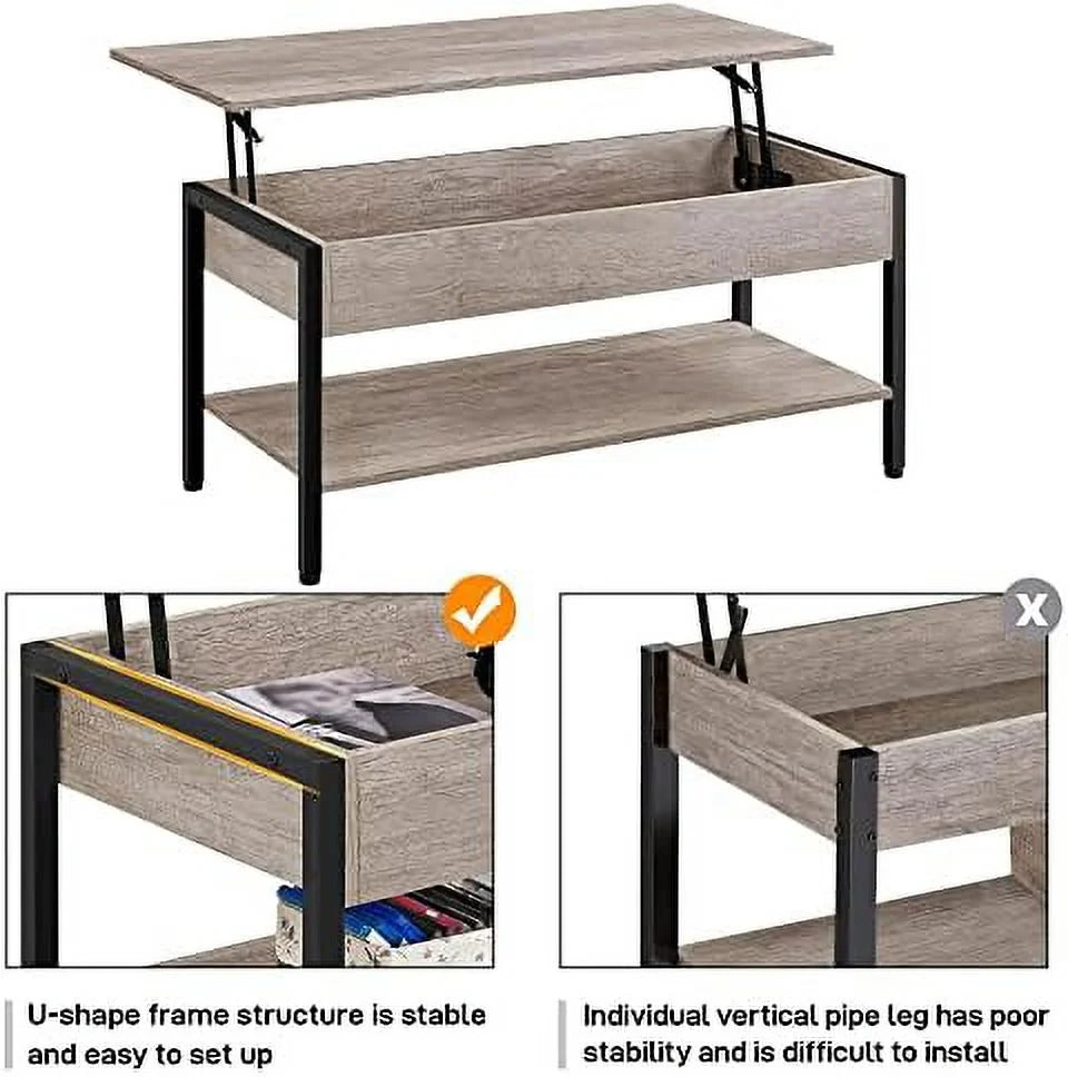 Lift Top Coffee Table Set of 3 with Hidden Compartments A162876
