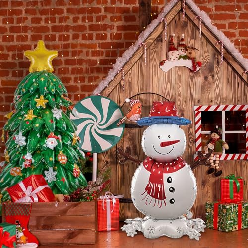 Christmas Party Decorations with Santa Claus, Snowman, & Christmas Tree Balloons V8595